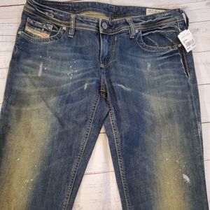 NWT Diesel womens distressed jeans Lowky straight